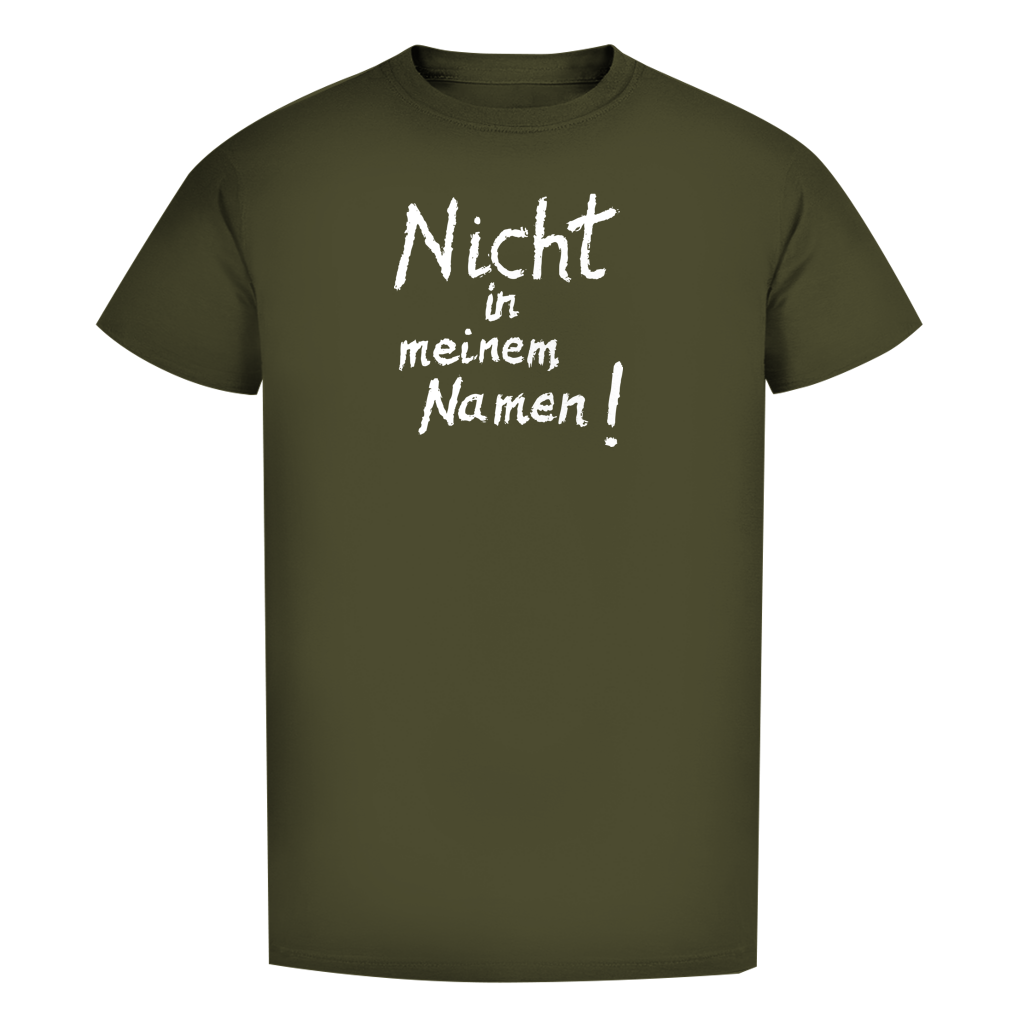T-Shirt Herren Bio T-Shirt "Nicht in meinem Namen" (großer Druck) +16 Farben - Gr. S-XXL