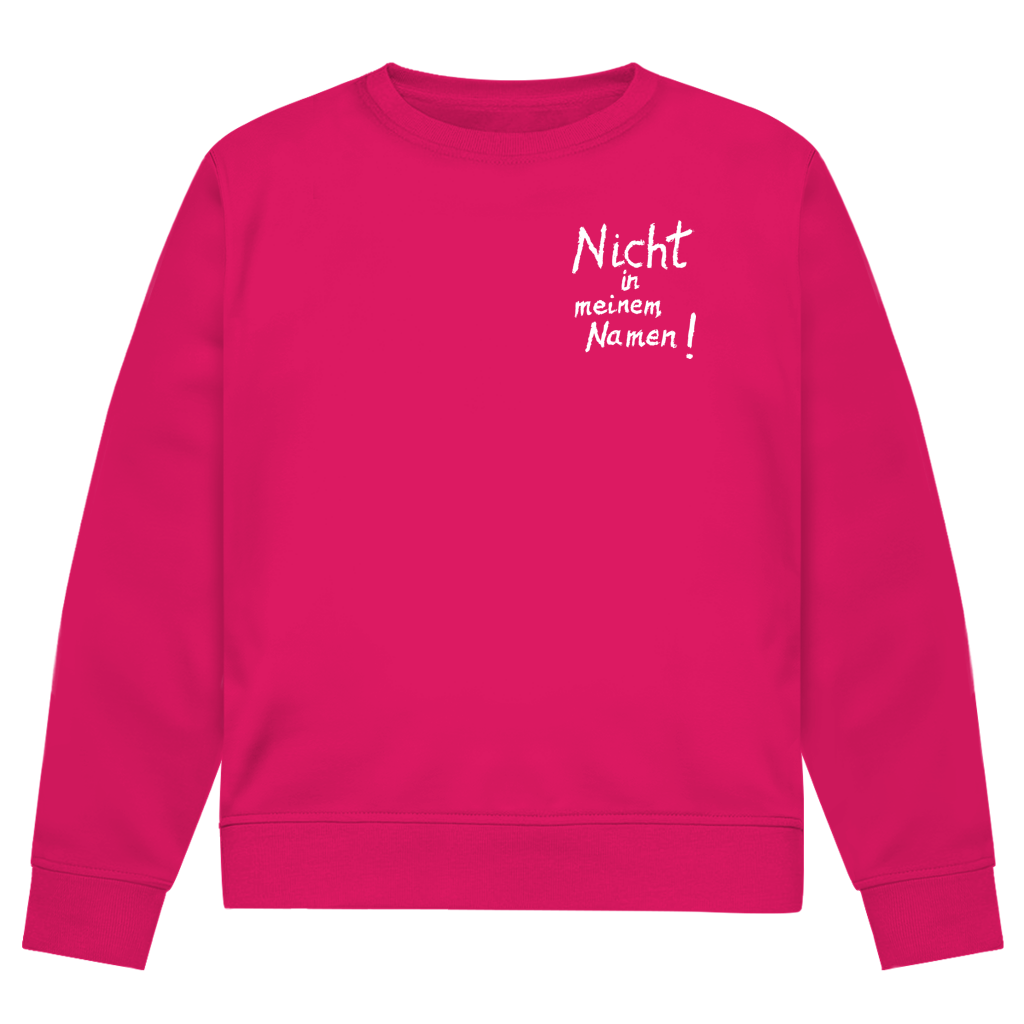 Sweatshirt Herren Bio "Nicht in meinem Namen" +15 Farben - Gr. XS-XXL