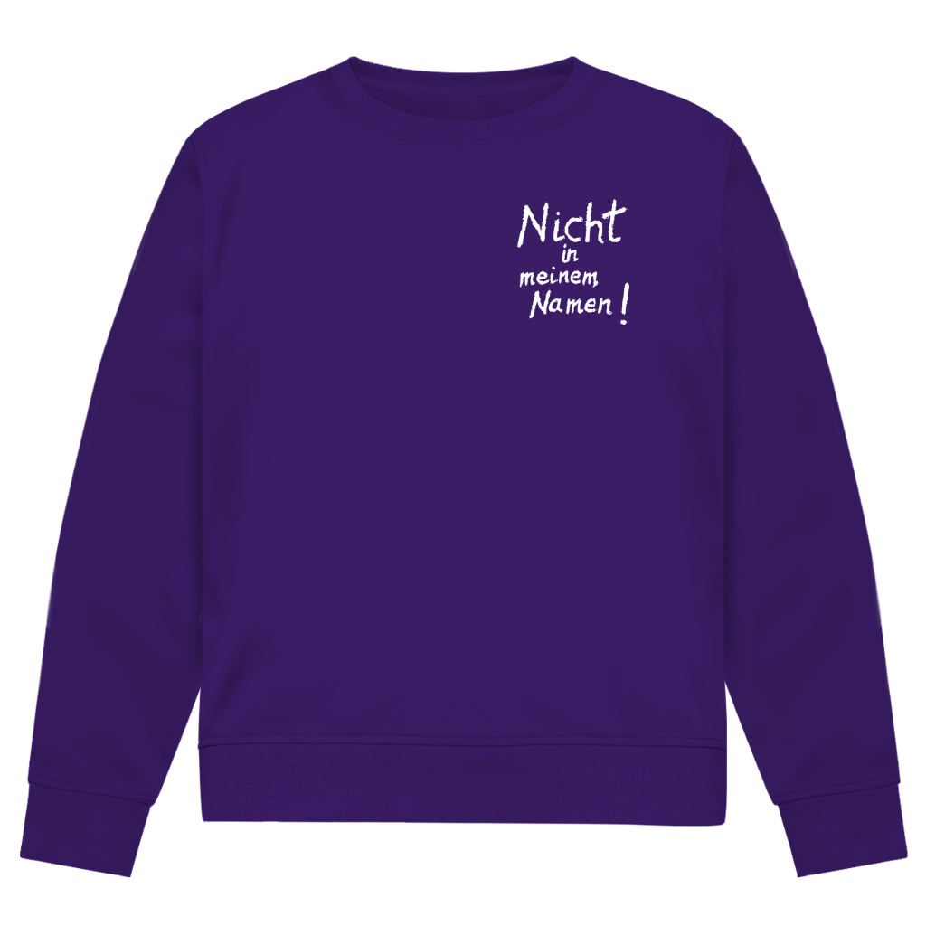 Sweatshirt Herren Bio "Nicht in meinem Namen" +15 Farben - Gr. XS-XXL
