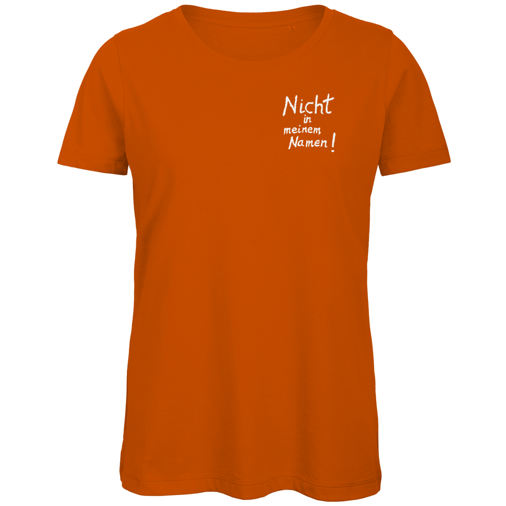 T-Shirt Damen Bio "Nicht in meinem Namen" (kleiner Druck) +13 Farben - Gr. XS-XXL