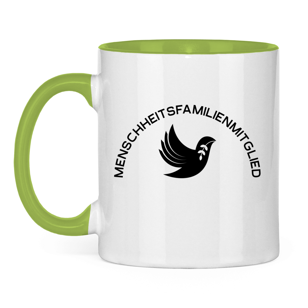 Tasse zweifarbig "Menschheitsfamilienmitglied" +10 Farben
