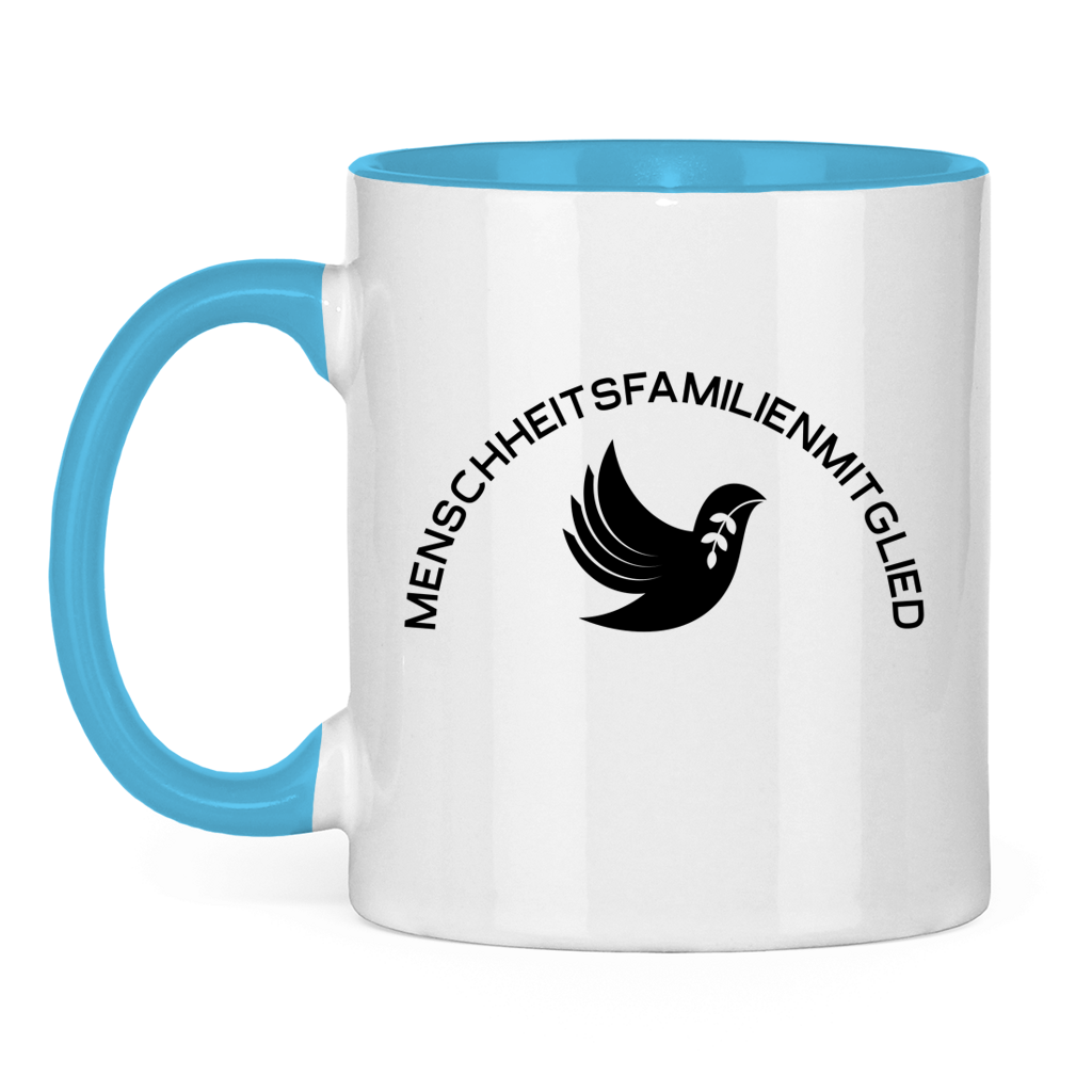 Tasse zweifarbig "Menschheitsfamilienmitglied" +10 Farben