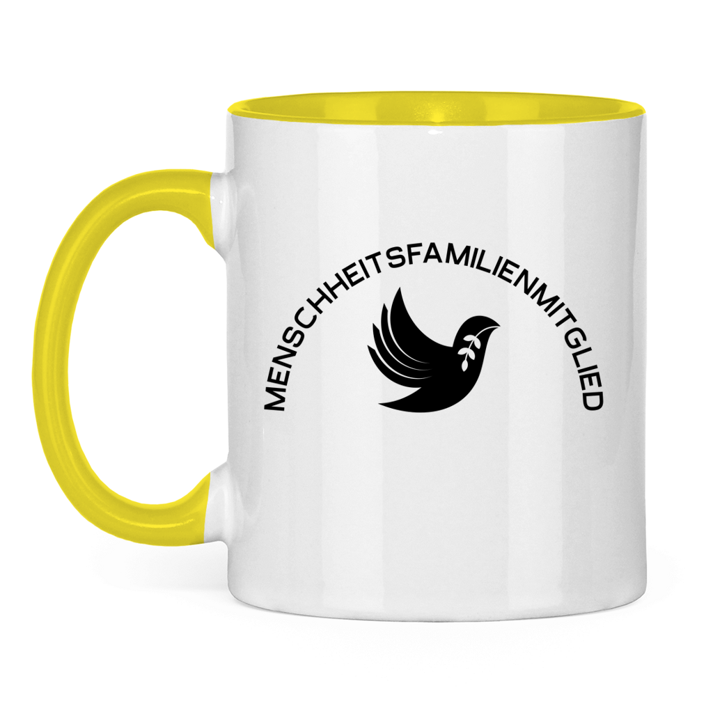 Tasse zweifarbig "Menschheitsfamilienmitglied" +10 Farben