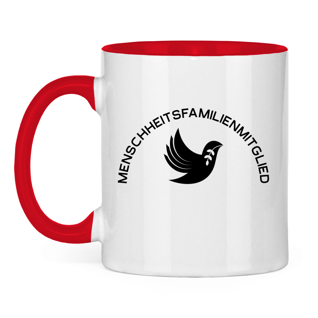 Tasse zweifarbig "Menschheitsfamilienmitglied" +10 Farben