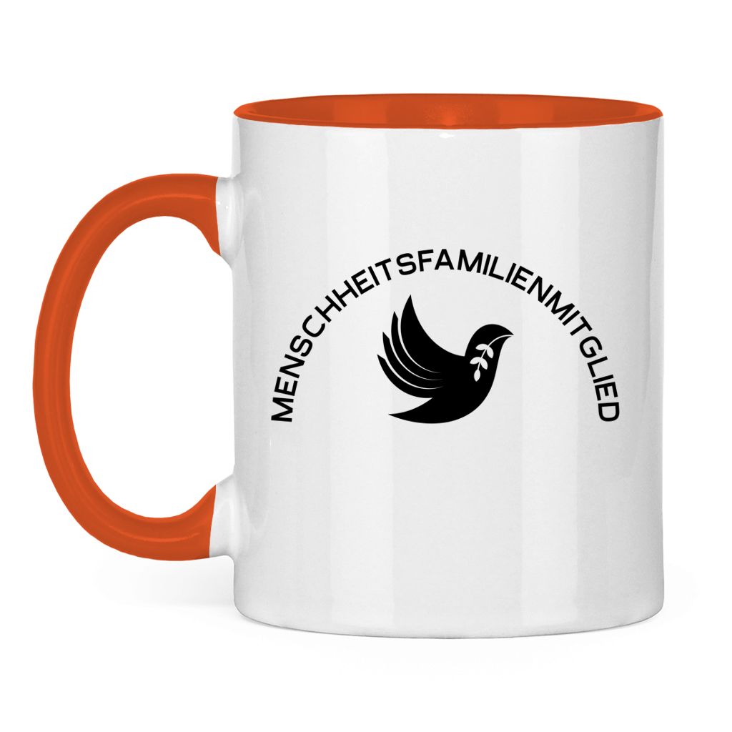 Tasse zweifarbig "Menschheitsfamilienmitglied" +10 Farben