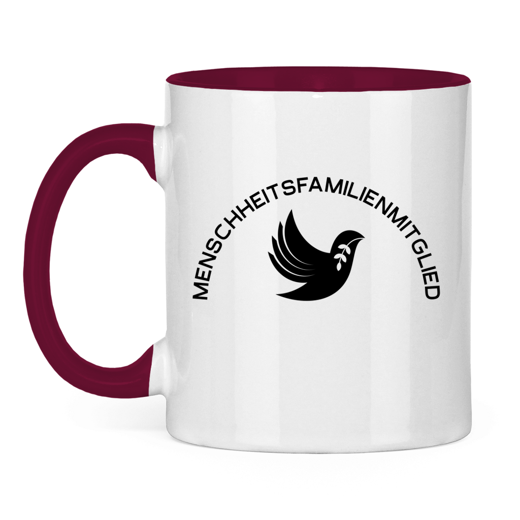 Tasse zweifarbig "Menschheitsfamilienmitglied" +10 Farben