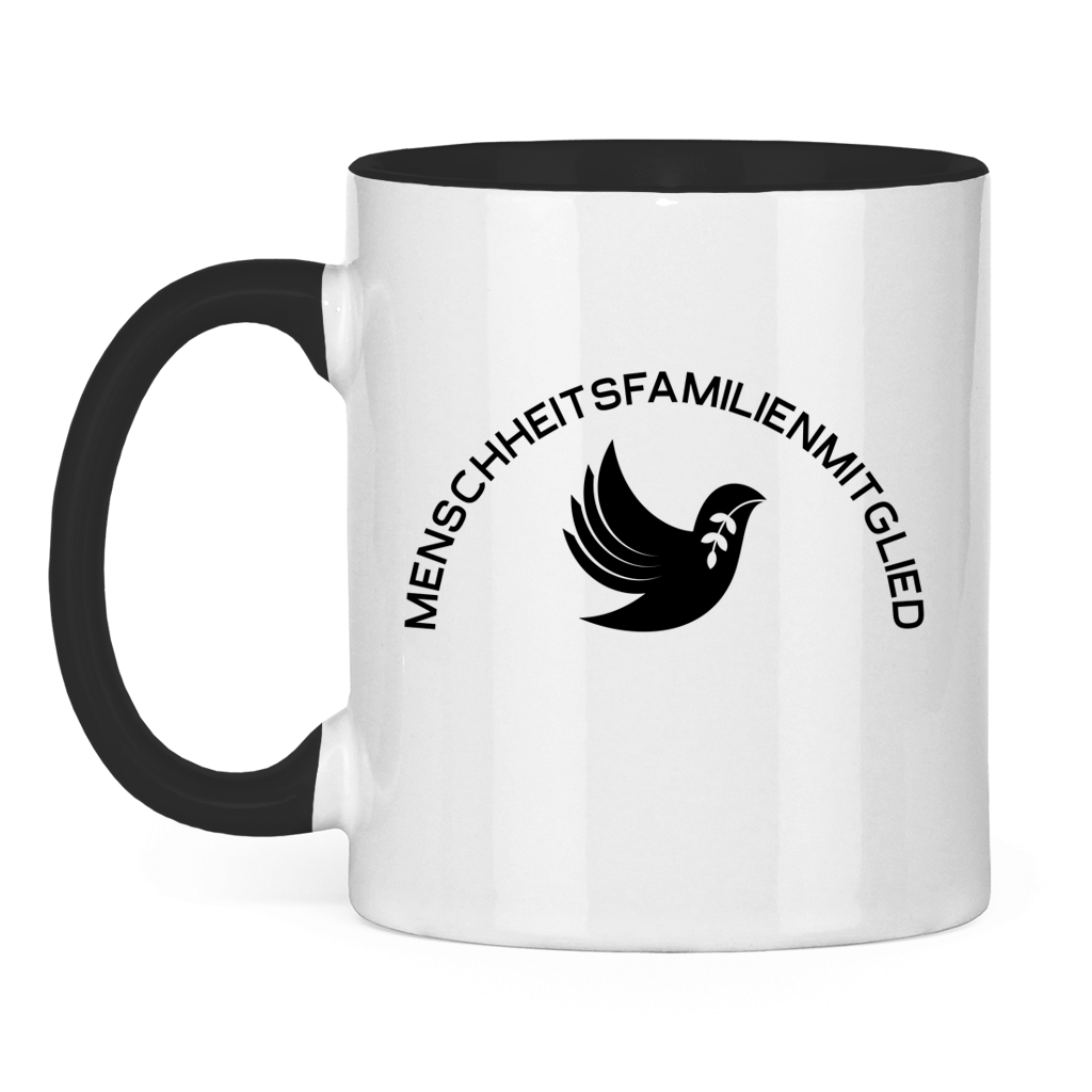 Tasse zweifarbig "Menschheitsfamilienmitglied" +10 Farben