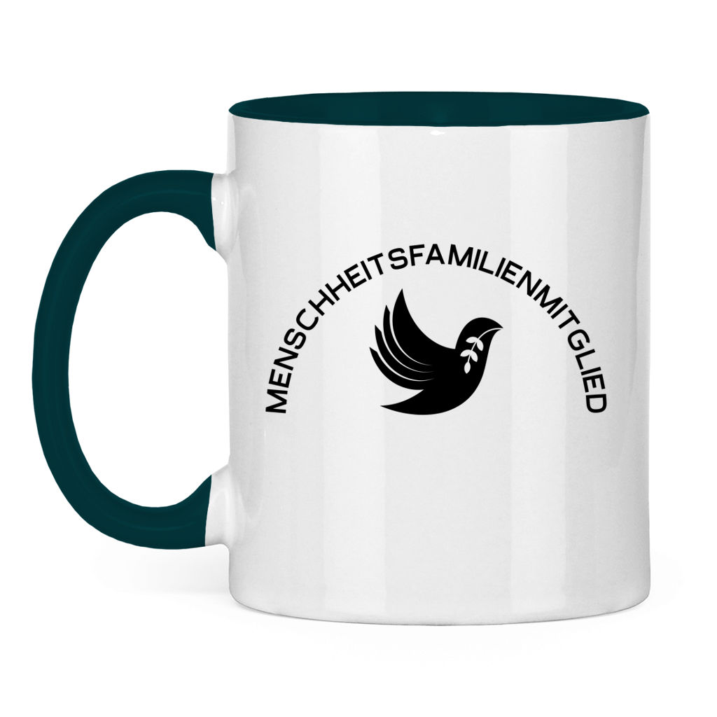 Tasse zweifarbig "Menschheitsfamilienmitglied" +10 Farben