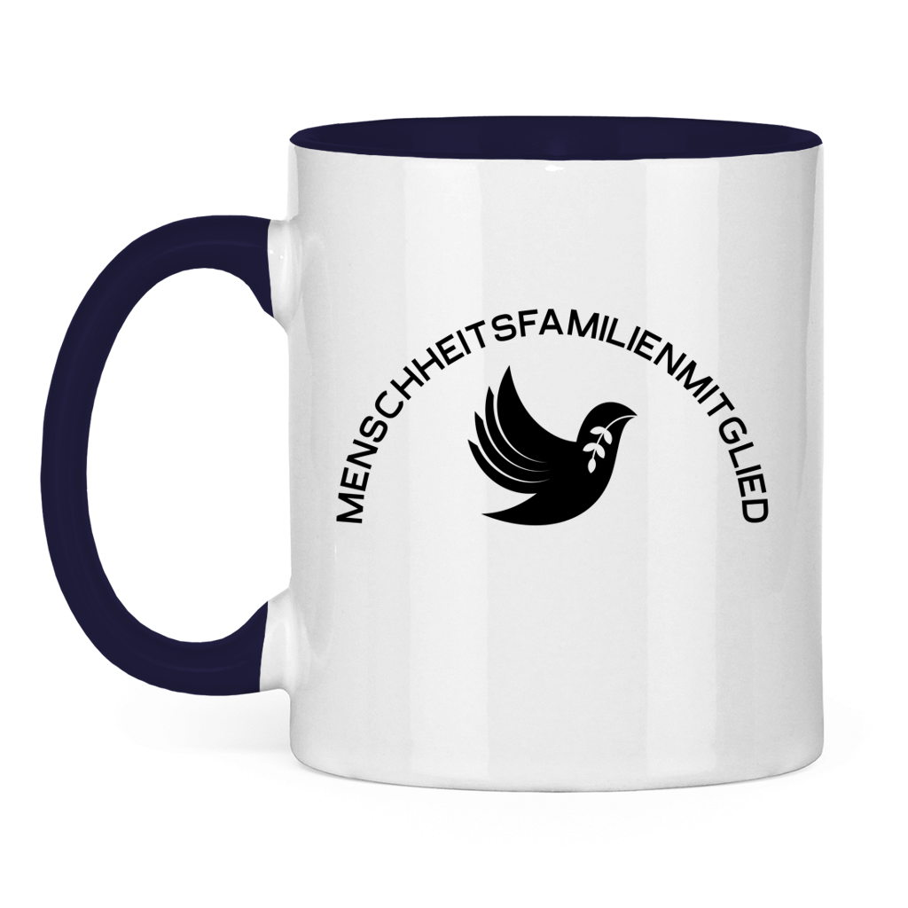 Tasse zweifarbig "Menschheitsfamilienmitglied" +10 Farben