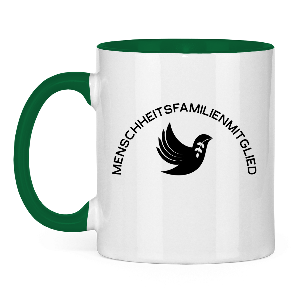 Tasse zweifarbig "Menschheitsfamilienmitglied" +10 Farben