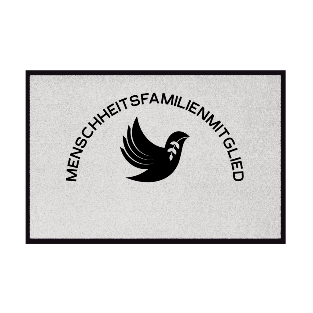 Fußmatte mit Gummirand "Menschheitsfamilienmitglied" +12 Farben in 3 Größen