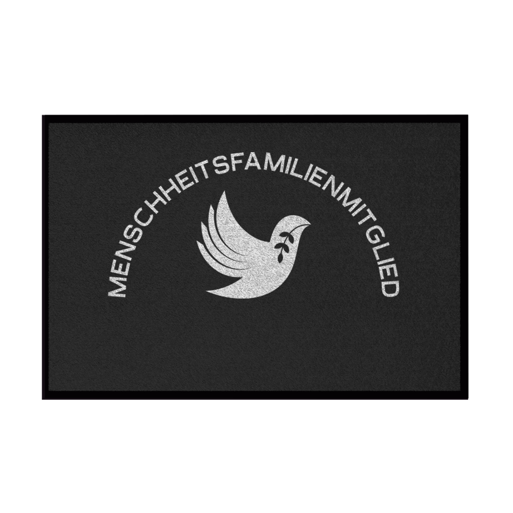 Fußmatte mit Gummirand "Menschheitsfamilienmitglied" +12 Farben in 3 Größen