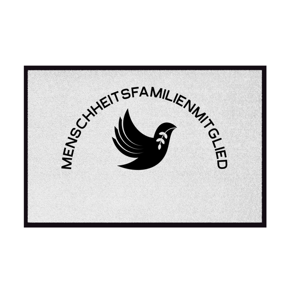 Fußmatte mit Gummirand "Menschheitsfamilienmitglied" +12 Farben in 3 Größen