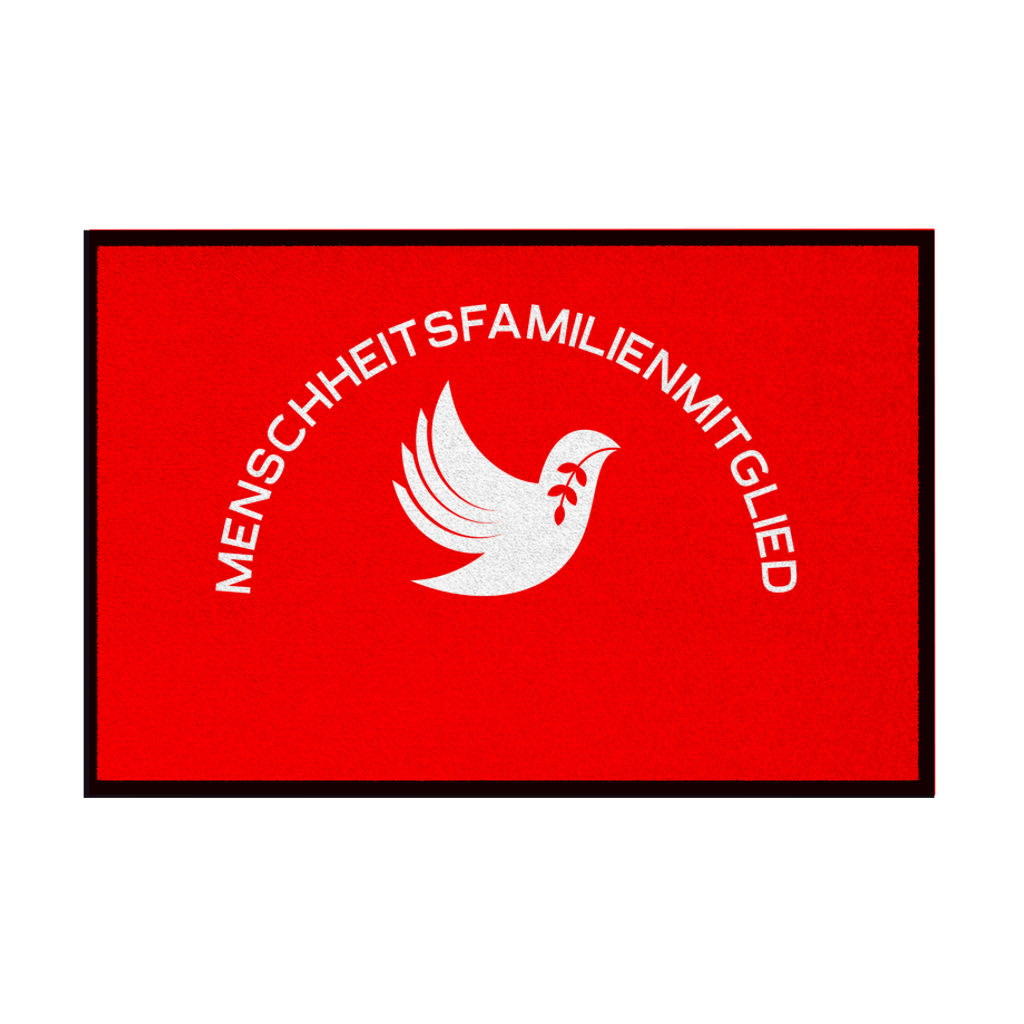 Fußmatte mit Gummirand "Menschheitsfamilienmitglied" +12 Farben in 3 Größen