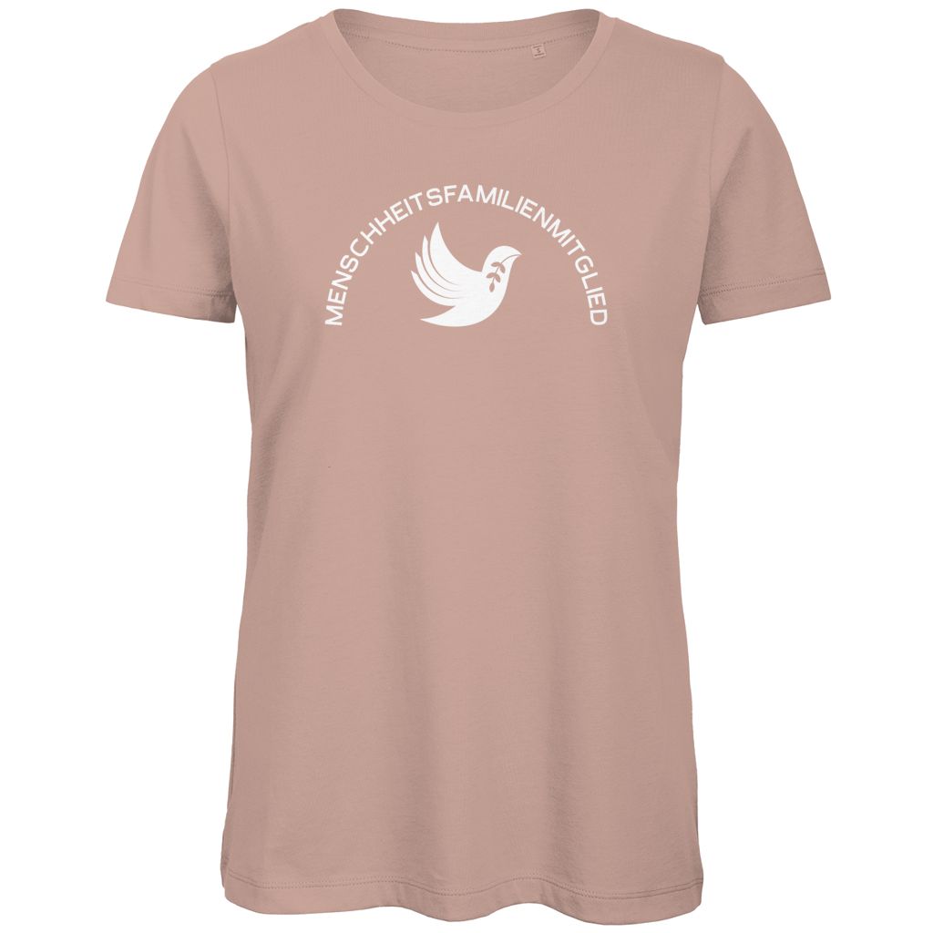 T-Shirt Damen Bio "Menschheitsfamilienmitglied" (großer Druck) +13 Farben - Gr. XS-XXL