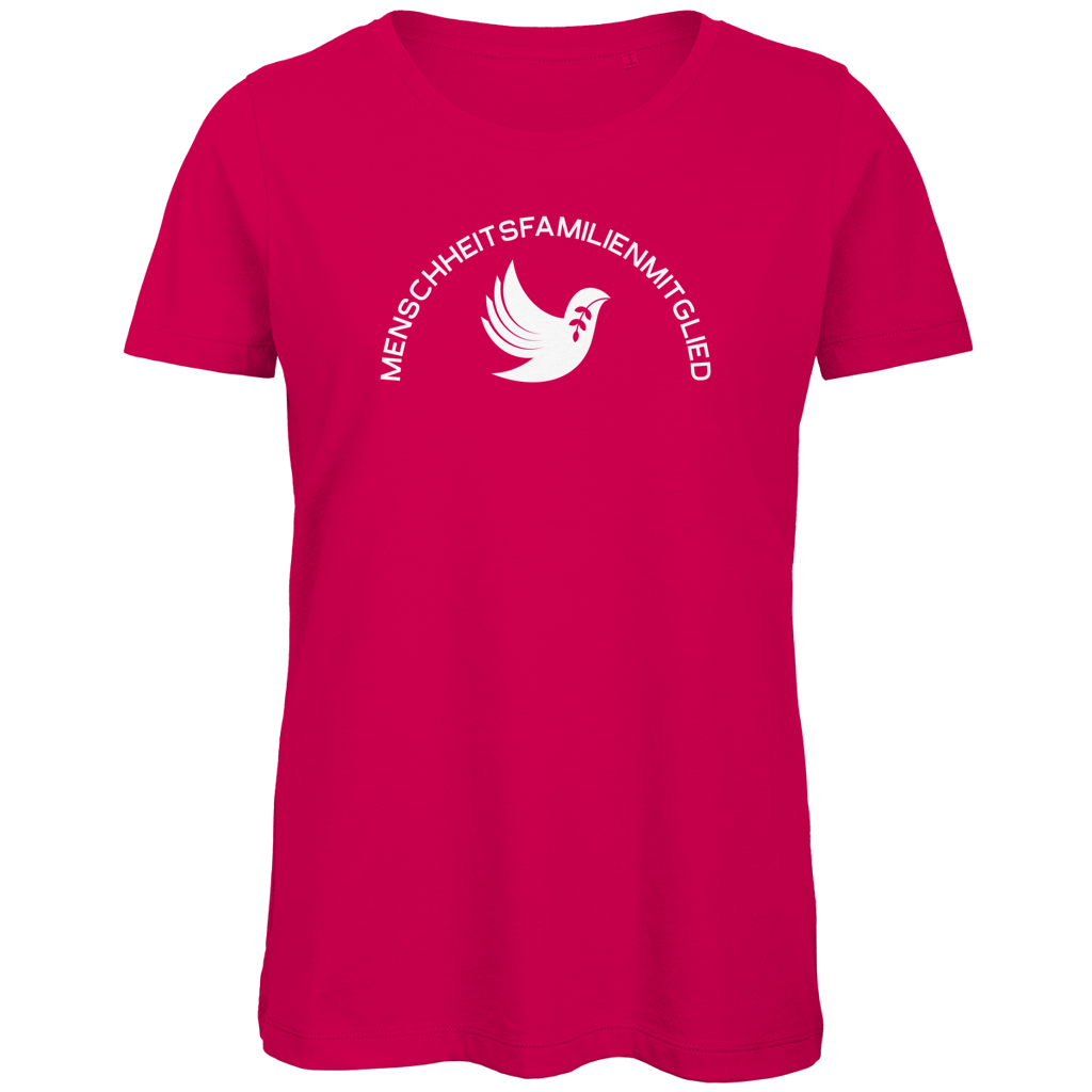 T-Shirt Damen Bio "Menschheitsfamilienmitglied" (großer Druck) +13 Farben - Gr. XS-XXL