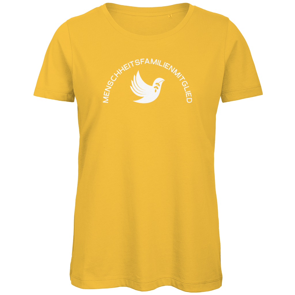 T-Shirt Damen Bio "Menschheitsfamilienmitglied" (großer Druck) +13 Farben - Gr. XS-XXL