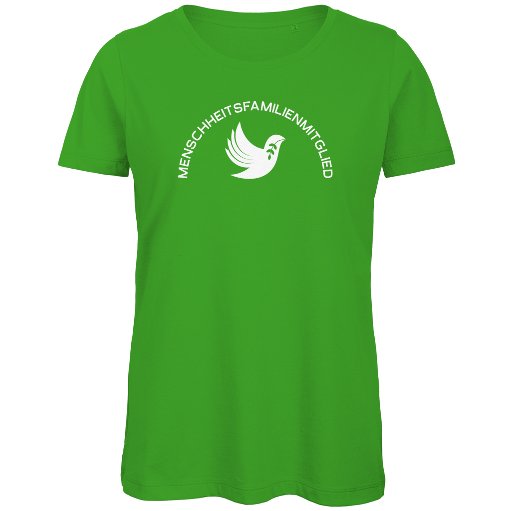 T-Shirt Damen Bio "Menschheitsfamilienmitglied" (großer Druck) +13 Farben - Gr. XS-XXL