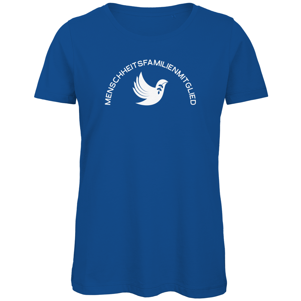 T-Shirt Damen Bio "Menschheitsfamilienmitglied" (großer Druck) +13 Farben - Gr. XS-XXL