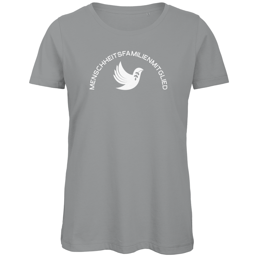 T-Shirt Damen Bio "Menschheitsfamilienmitglied" (großer Druck) +13 Farben - Gr. XS-XXL