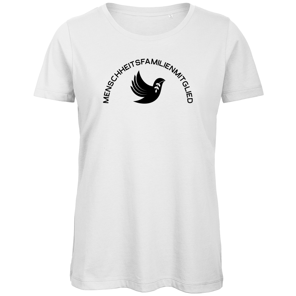 T-Shirt Damen Bio "Menschheitsfamilienmitglied" (großer Druck) +13 Farben - Gr. XS-XXL