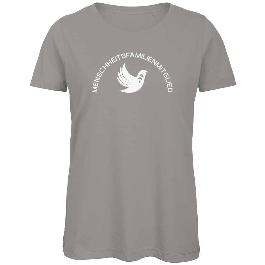 T-Shirt Damen Bio "Menschheitsfamilienmitglied" (großer Druck) +13 Farben - Gr. XS-XXL