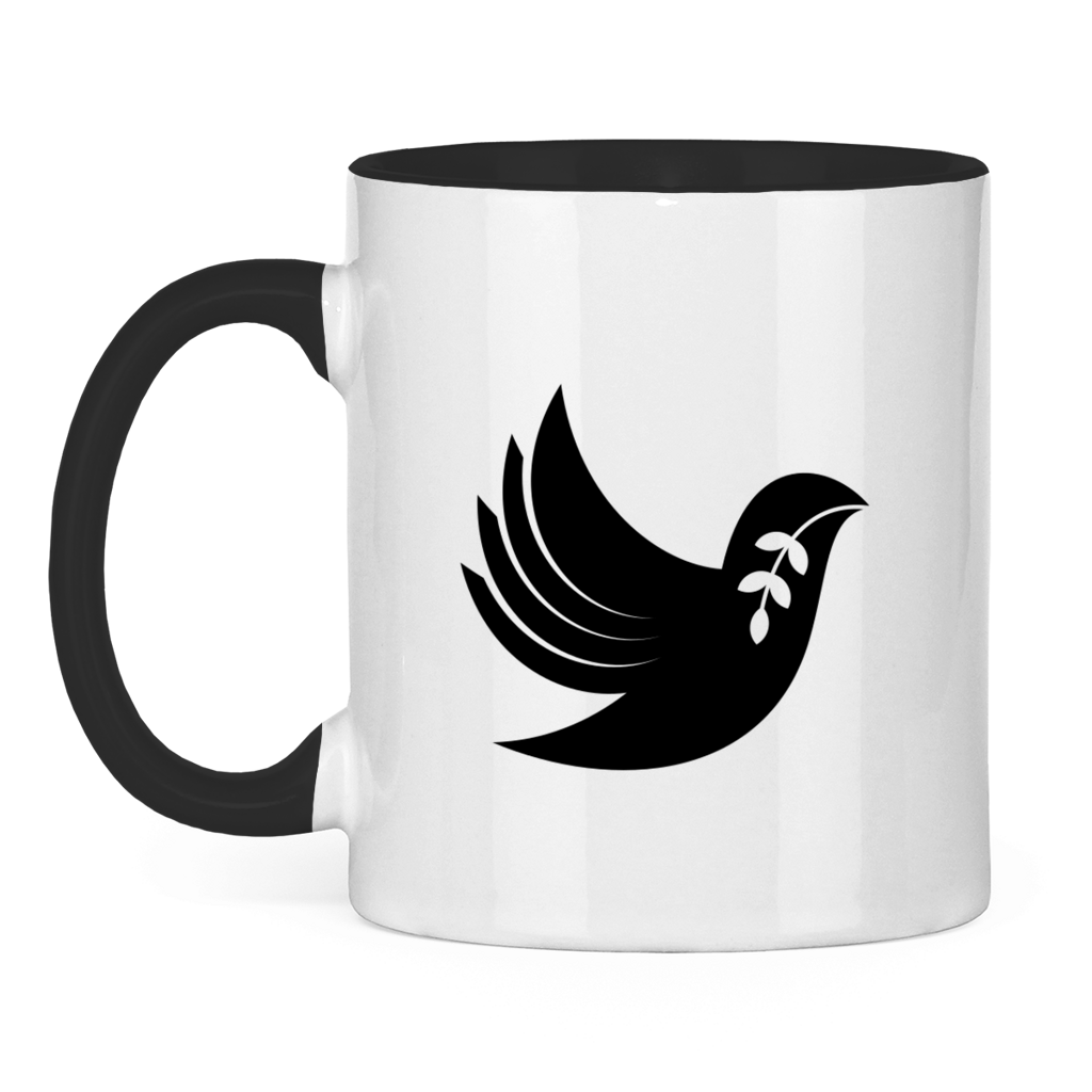 Tasse zweifarbig "Frieden" +10 Farben