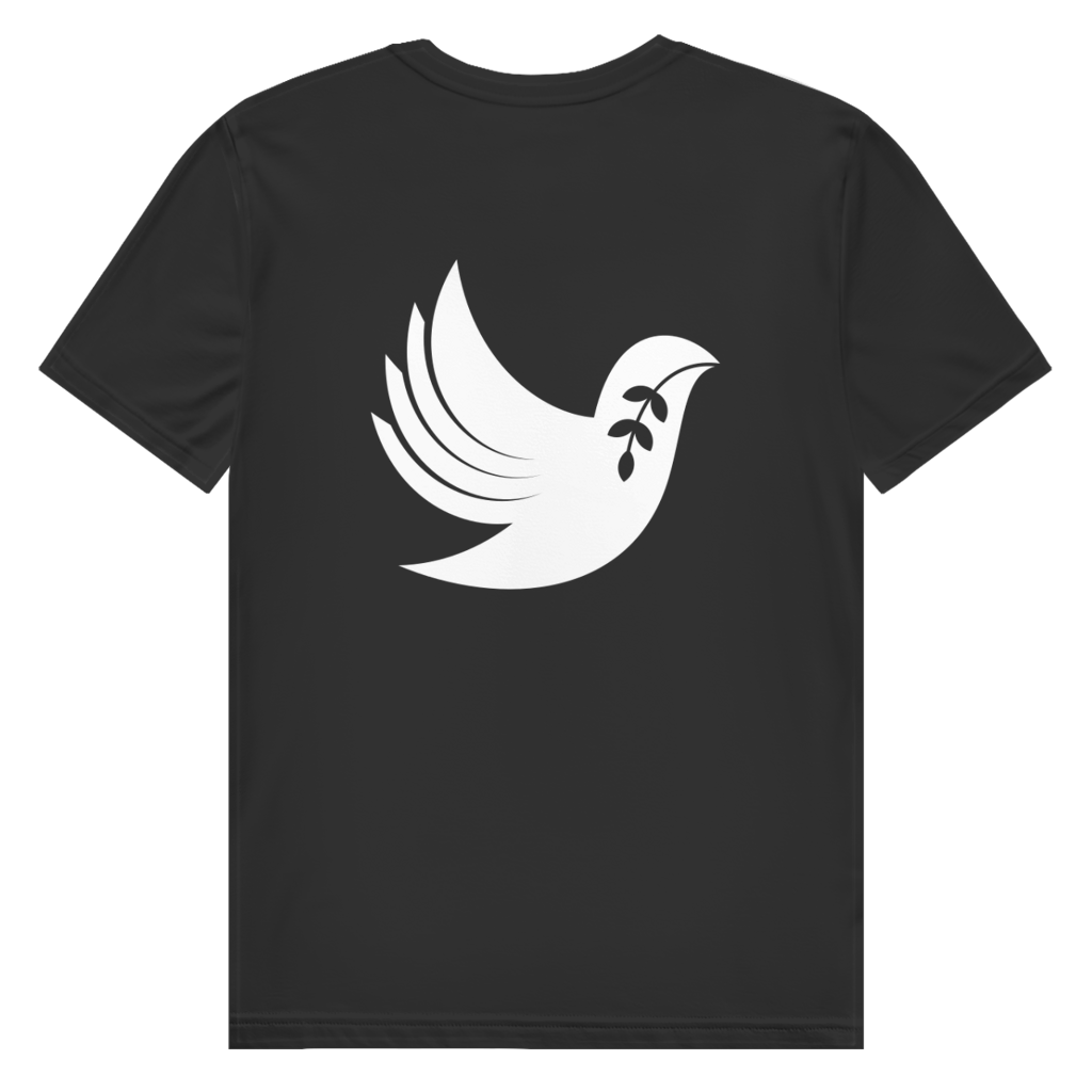 T-Shirt Herren  Bio  "Frieden" +16 Farben - Gr. S-XXL (Backprint)