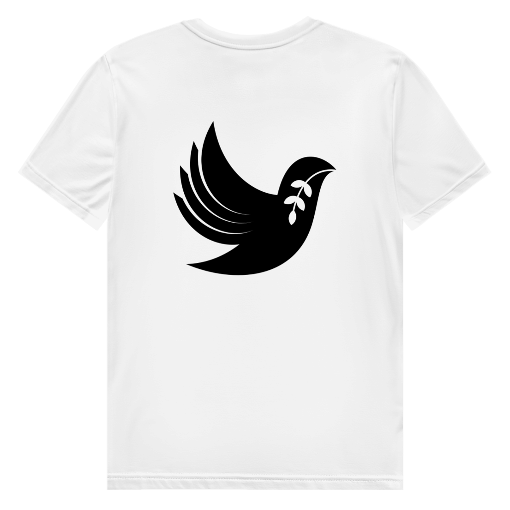 T-Shirt Herren  Bio  "Frieden" +16 Farben - Gr. S-XXL (Backprint)