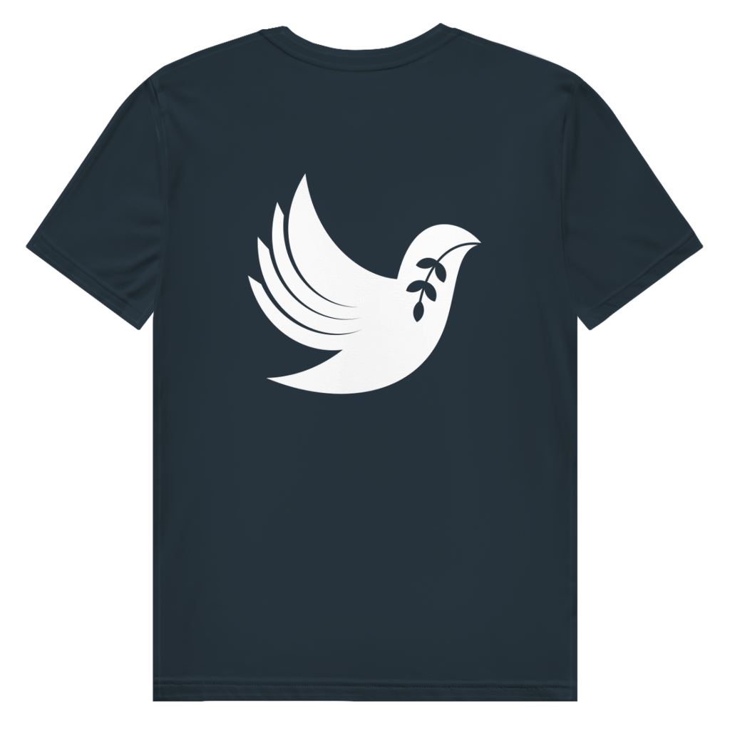 T-Shirt Herren  Bio  "Frieden" +16 Farben - Gr. S-XXL (Backprint)