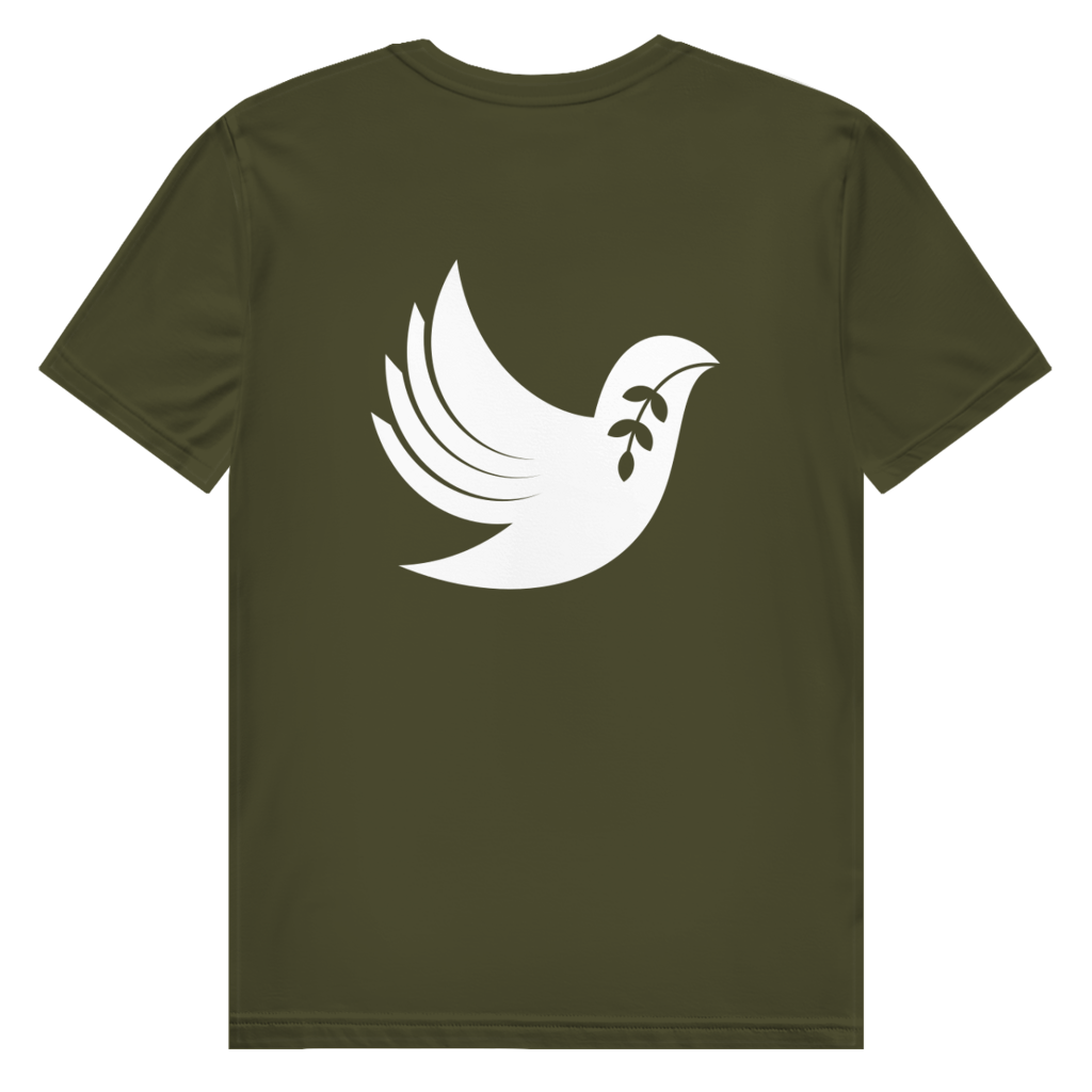 T-Shirt Herren  Bio  "Frieden" +16 Farben - Gr. S-XXL (Backprint)