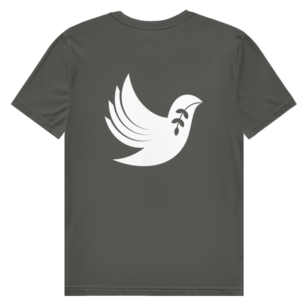 T-Shirt Herren  Bio  "Frieden" +16 Farben - Gr. S-XXL (Backprint)