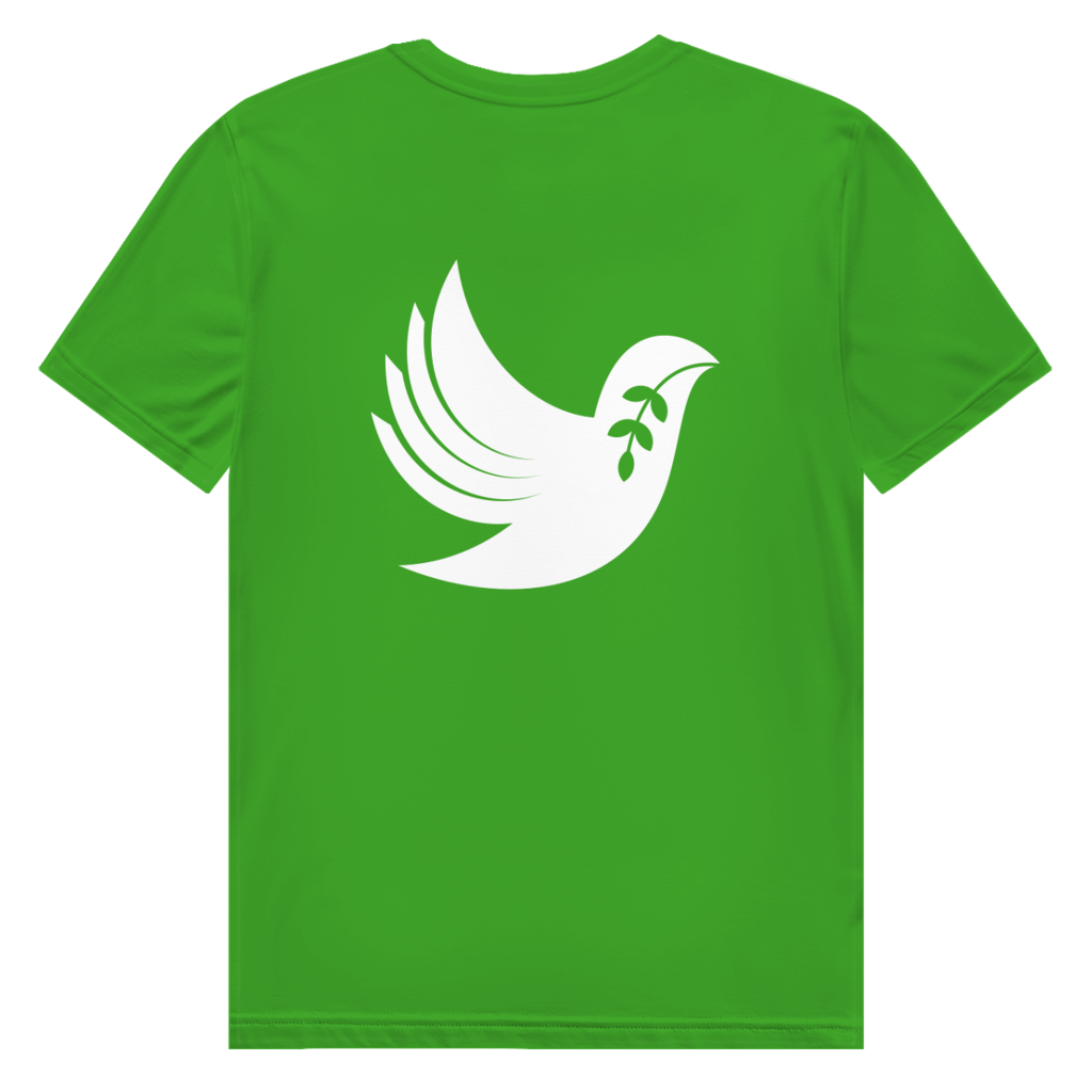 T-Shirt Herren  Bio  "Frieden" +16 Farben - Gr. S-XXL (Backprint)