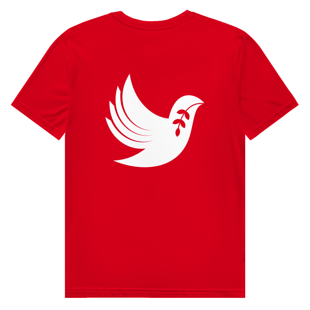 T-Shirt Herren  Bio  "Frieden" +16 Farben - Gr. S-XXL (Backprint)