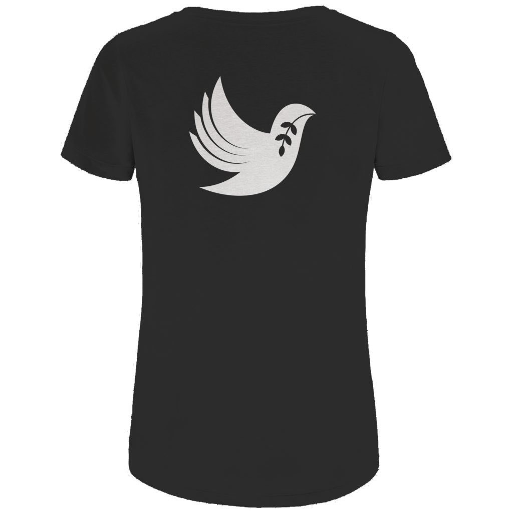 T-Shirt Damen Bio "Frieden" +13 Farben - Gr. XS-XXL (Backprint)