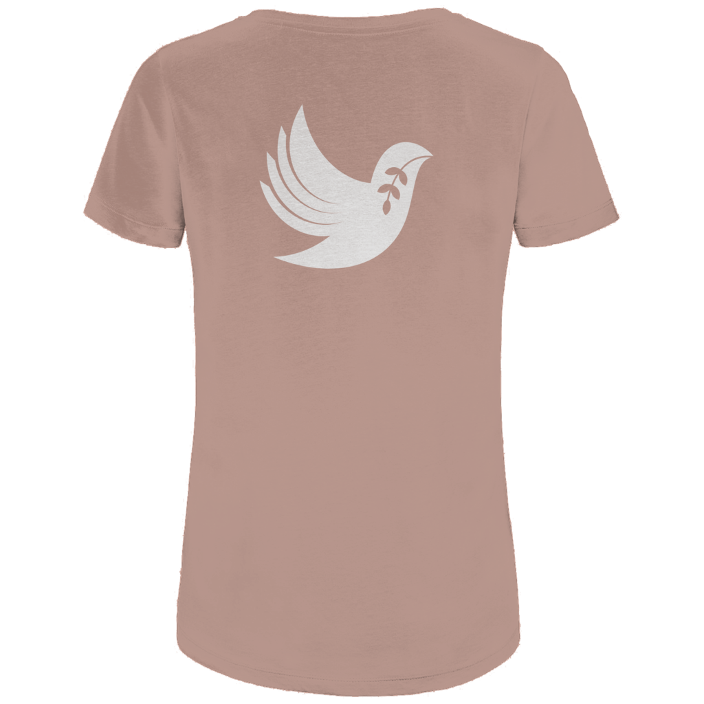 T-Shirt Damen Bio "Frieden" +13 Farben - Gr. XS-XXL (Backprint)