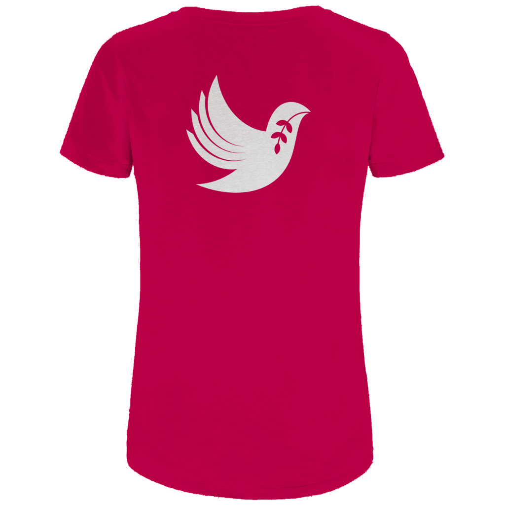 T-Shirt Damen Bio "Frieden" +13 Farben - Gr. XS-XXL (Backprint)
