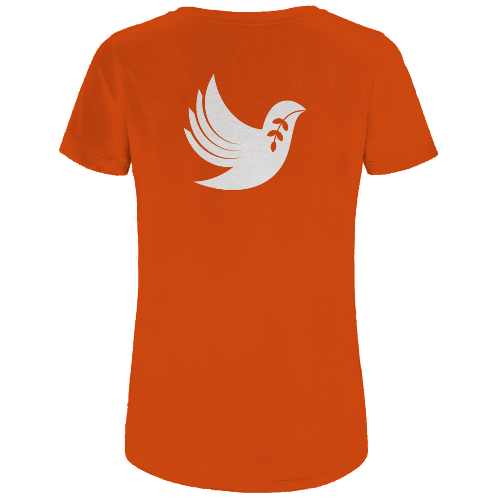 T-Shirt Damen Bio "Frieden" +13 Farben - Gr. XS-XXL (Backprint)