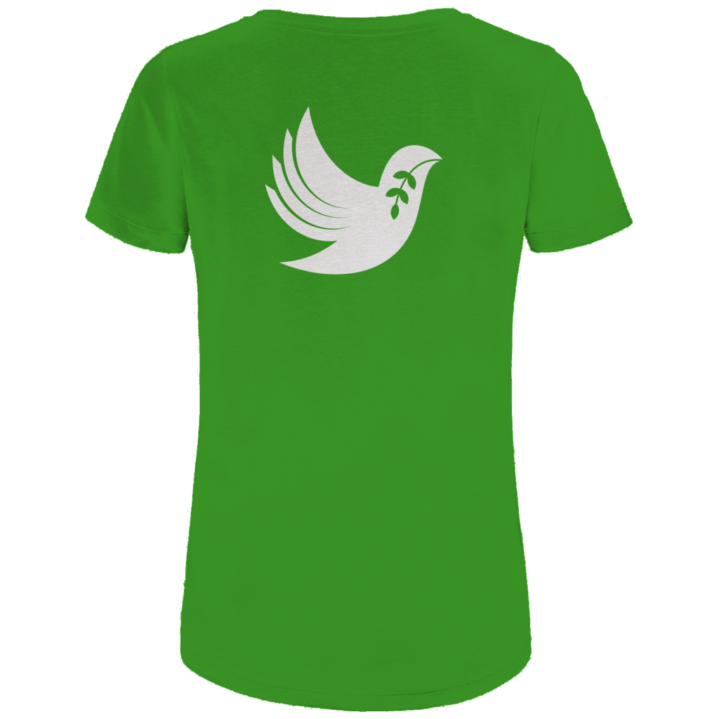 T-Shirt Damen Bio "Frieden" +13 Farben - Gr. XS-XXL (Backprint)