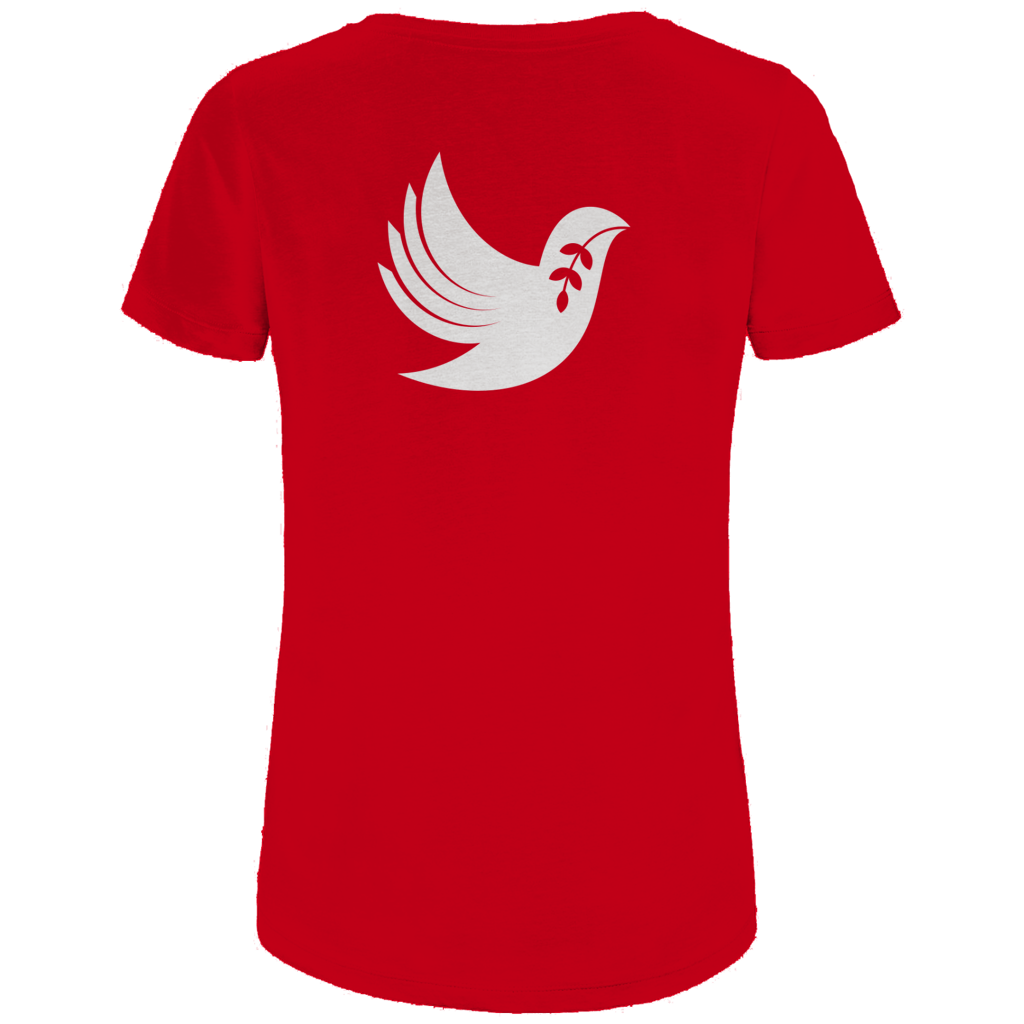 T-Shirt Damen Bio "Frieden" +13 Farben - Gr. XS-XXL (Backprint)