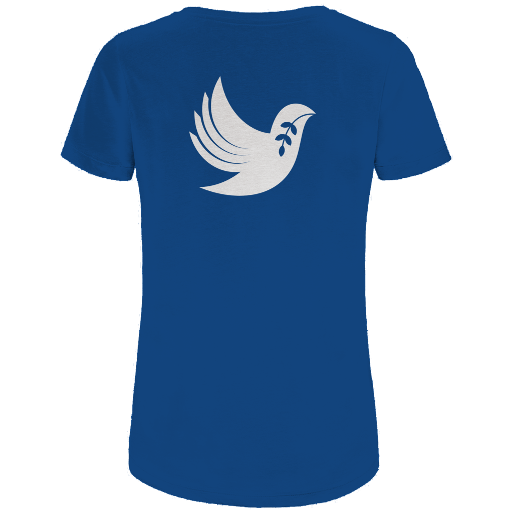 T-Shirt Damen Bio "Frieden" +13 Farben - Gr. XS-XXL (Backprint)