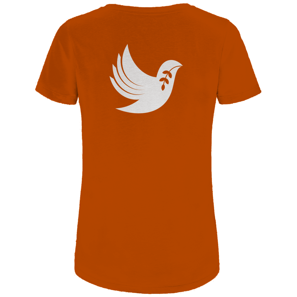 T-Shirt Damen Bio "Frieden" +13 Farben - Gr. XS-XXL (Backprint)
