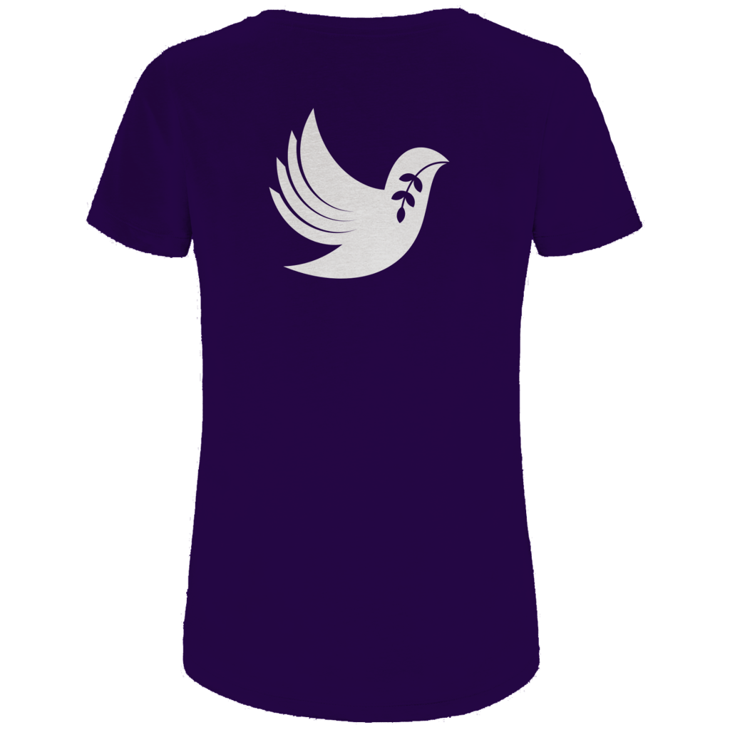 T-Shirt Damen Bio "Frieden" +13 Farben - Gr. XS-XXL (Backprint)