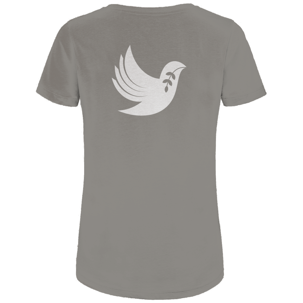 T-Shirt Damen Bio "Frieden" +13 Farben - Gr. XS-XXL (Backprint)