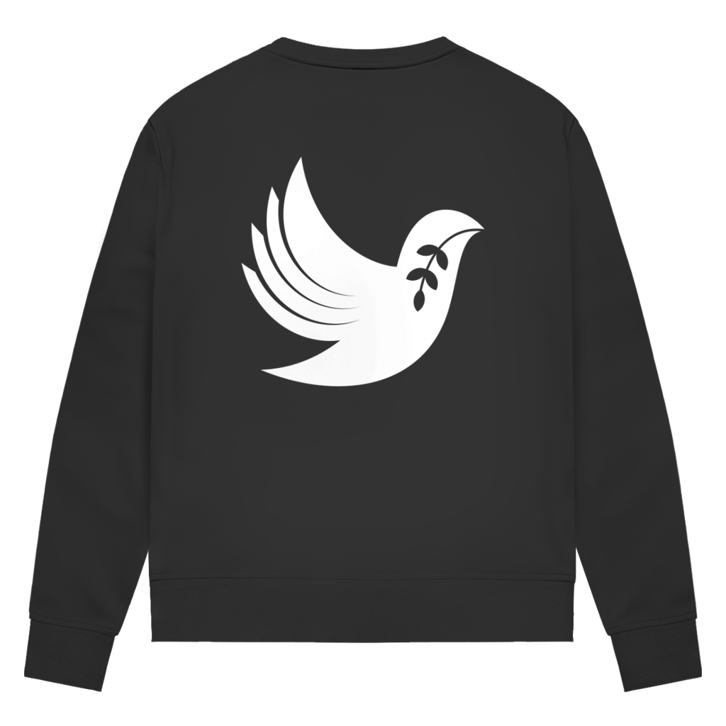 Sweatshirt Damen Bio "Frieden" +15 Farben - Gr. XS-XXL (Backprint)