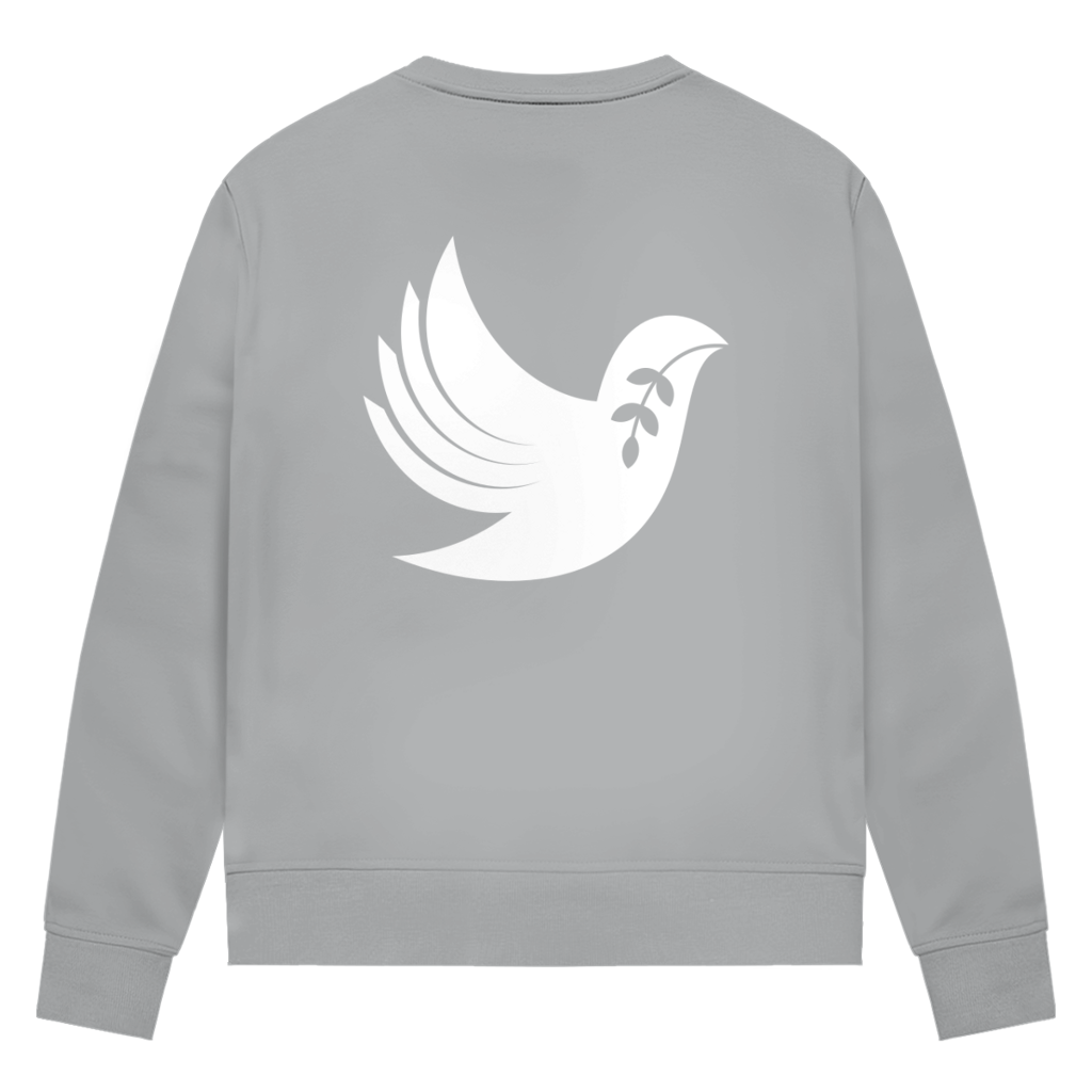 Sweatshirt Damen Bio "Frieden" +15 Farben - Gr. XS-XXL (Backprint)