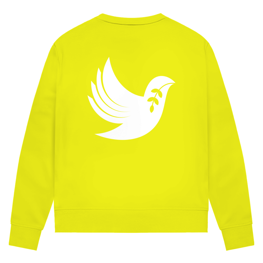 Sweatshirt Damen Bio "Frieden" +15 Farben - Gr. XS-XXL (Backprint)