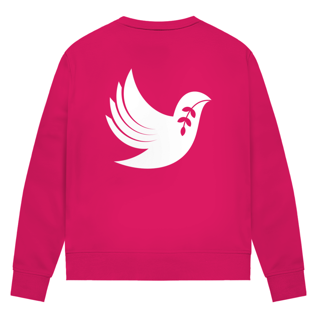 Sweatshirt Damen Bio "Frieden" +15 Farben - Gr. XS-XXL (Backprint)
