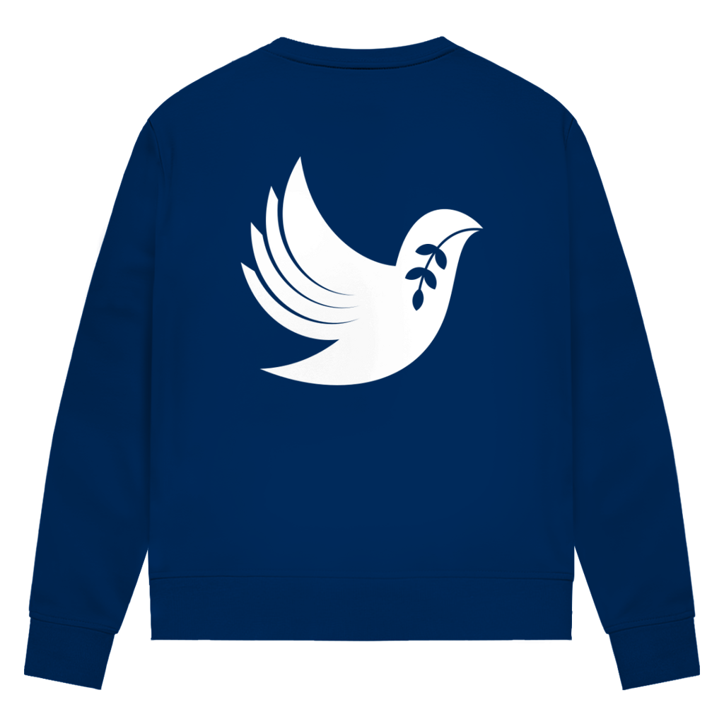 Sweatshirt Damen Bio "Frieden" +15 Farben - Gr. XS-XXL (Backprint)