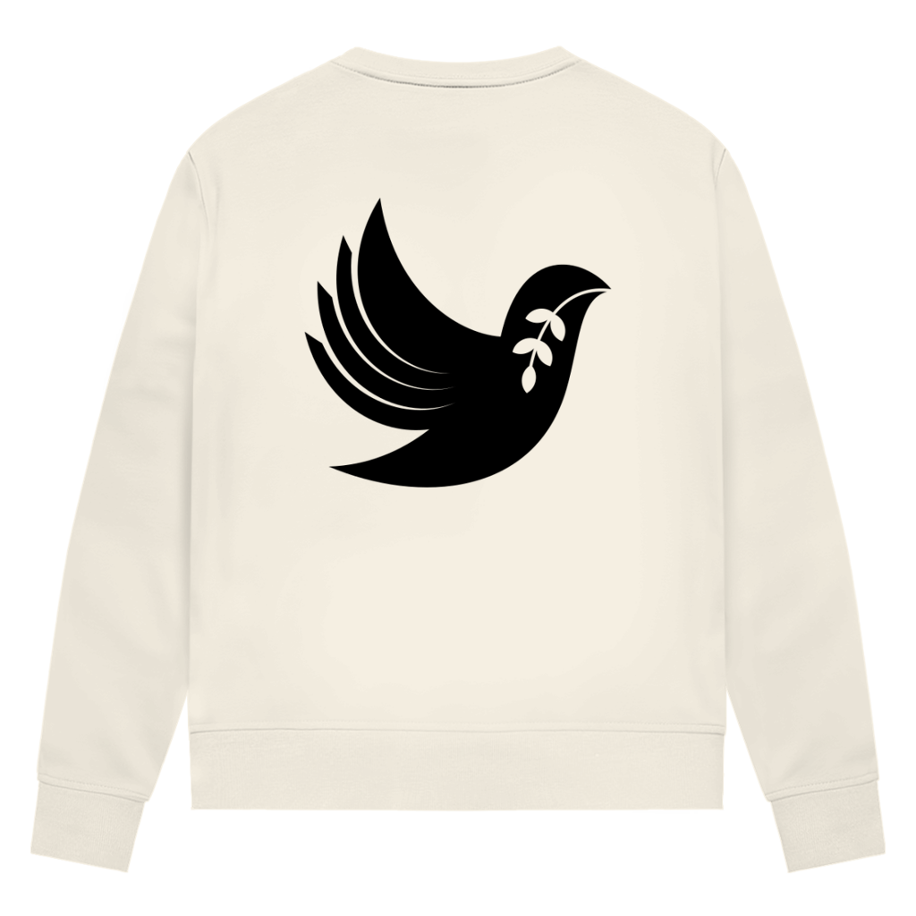 Sweatshirt Damen Bio "Frieden" +15 Farben - Gr. XS-XXL (Backprint)